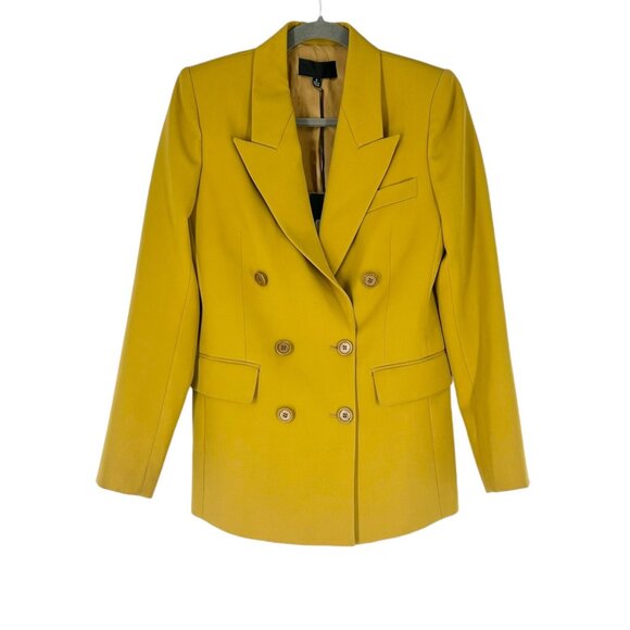 NWT Nili Lotan Valerie Double Breasted Blazer Jacket in Mustard - Picture 2 of 11